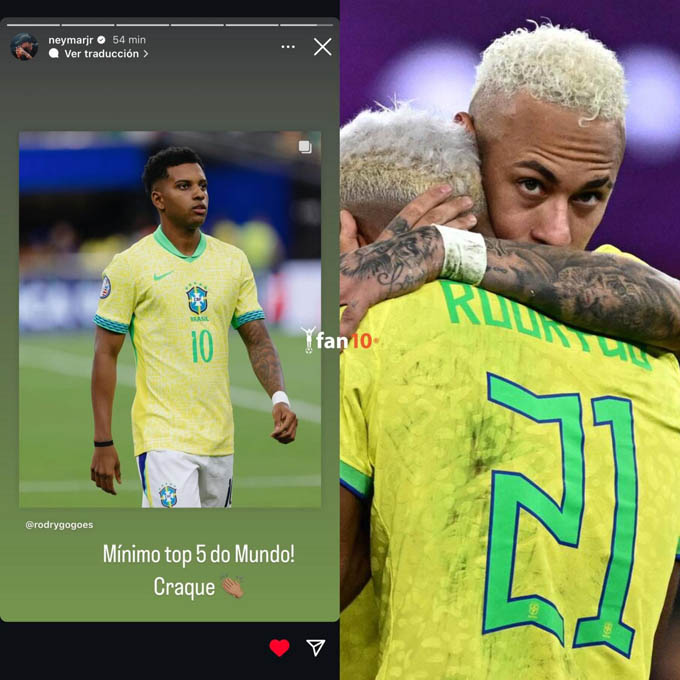 Neymar ủng hộ Rodrygo và chỉ trích BTC Quả Bóng Vàng